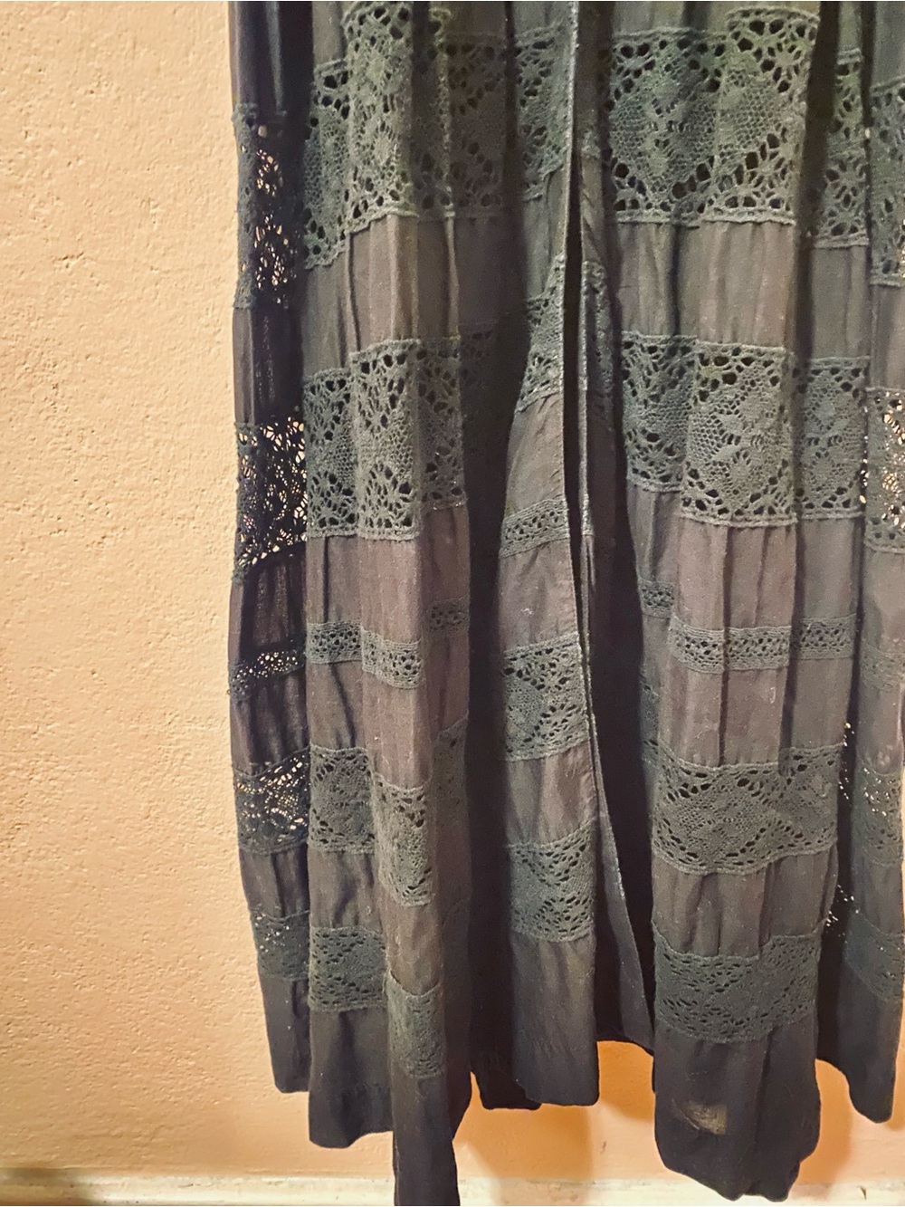 Loveshackfancy Cotton Edie Crochet Maxi Midi Lace Dress Black Small - Picture 11 of 16